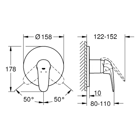Einhand-Brausebatterie Eurostyle 24046_3, Fertigmontageset für Rapido SmartBox, Hebel geschlossen, chrom Einhand-Brausebatterie Eurostyle 24046_3, Fertigmontageset für Rapido SmartBox, Hebel geschlossen, chrom