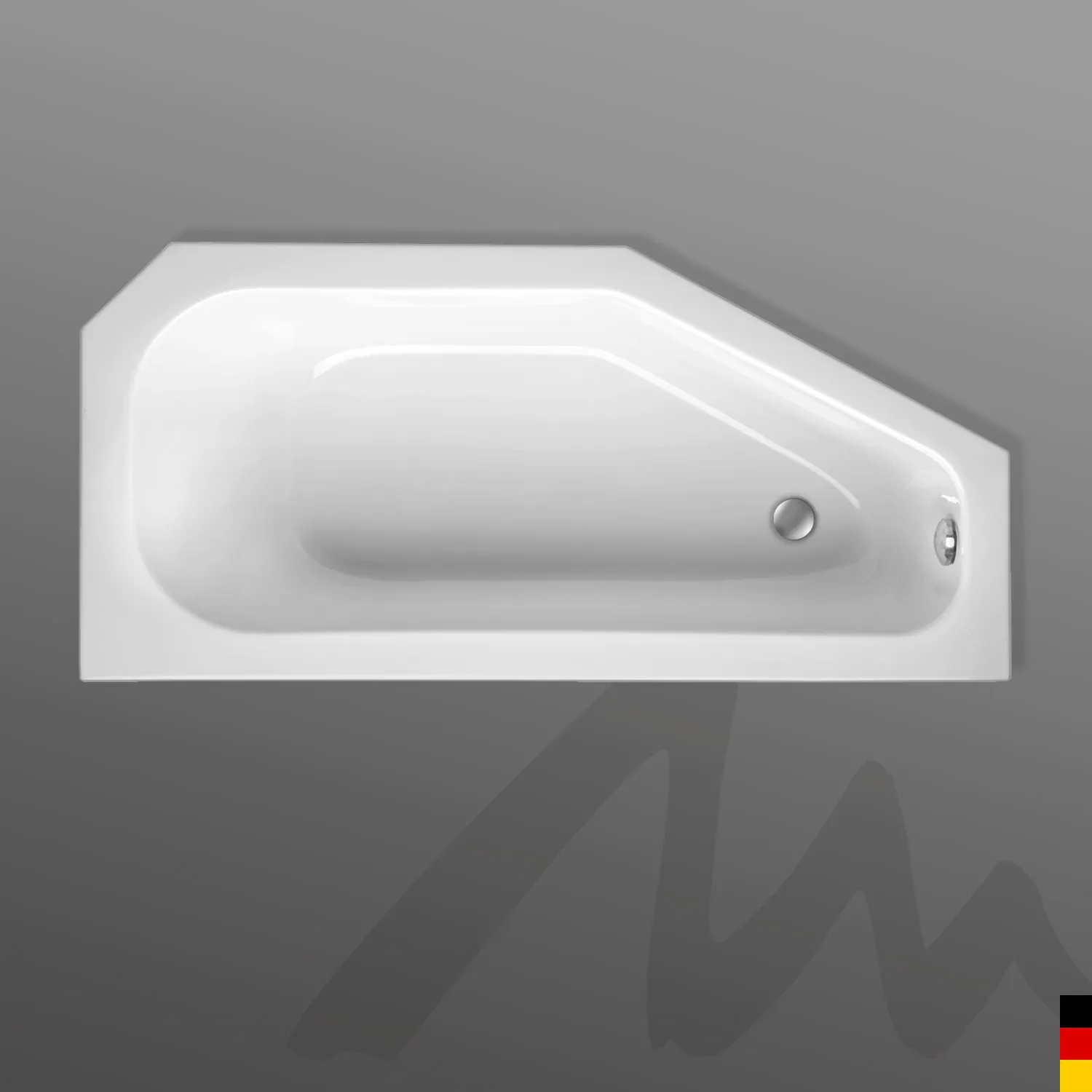 Mauersberger Acryl-Badewanne bursea 160⁄75 links, weiß