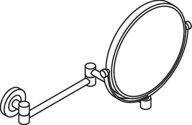 HEWI Kosmetikspiegel PG87, rund, unbeleuchtet, zweiseitig verspiegelt, drehbar, 3-fache Vergrößerung, Spiegeldurchmesser 200 mm HEWI Kosmetikspiegel PG87, rund, unbeleuchtet, zweiseitig verspiegelt, drehbar, 3-fache Vergrößerung, Spiegeldurchmesser 200 mm