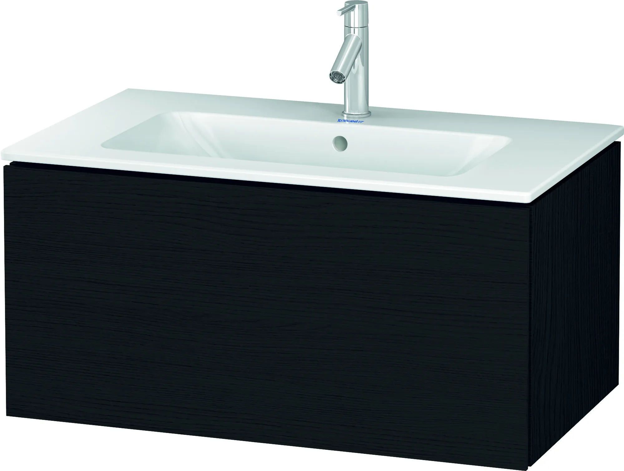 Duravit Waschtischunterschrank wandhängend „L-Cube“ 82 × 40 × 48,1 cm Eiche Schwarz