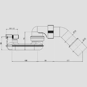 Geruchsverschluss für Badewannen Ab-u.Überlaufgarnitur G1 1/2x40/50 Geruchsverschluss für Badewannen Ab-u.Überlaufgarnitur G1 1/2x40/50