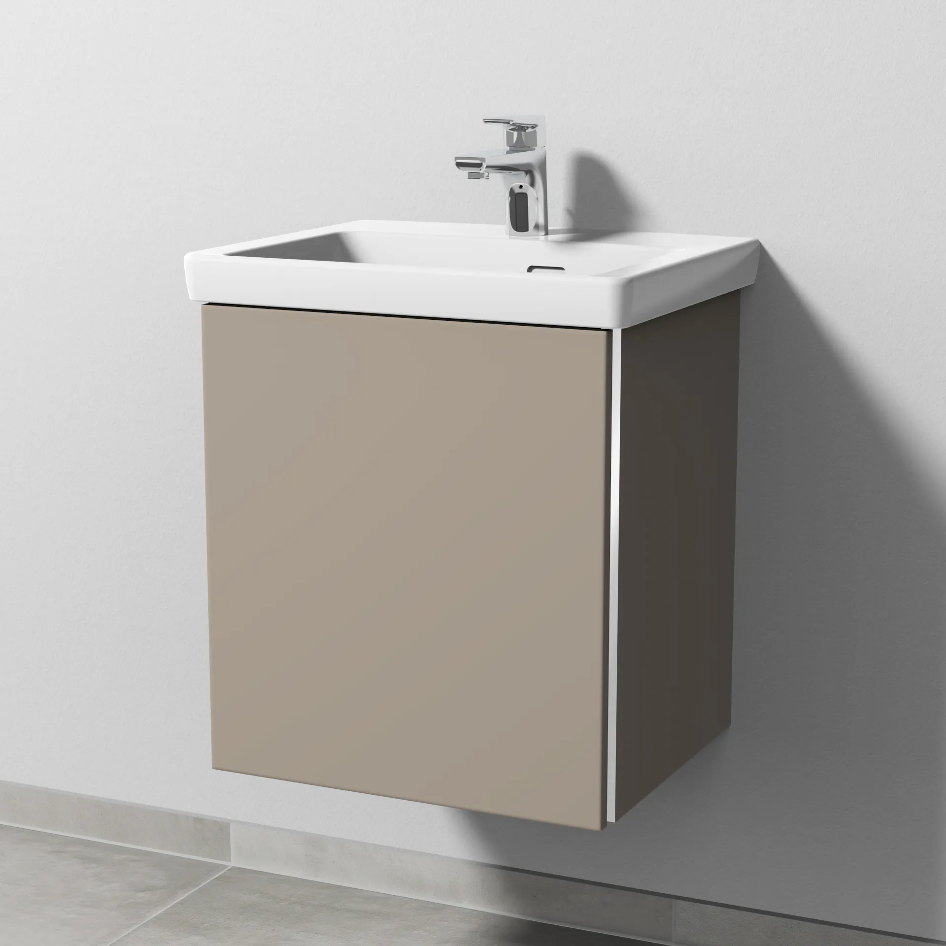 Sanipa Waschtischunterschrank „3way“ 457 × 517 × 391 mm in Sandgrau (matt), Anschlag links