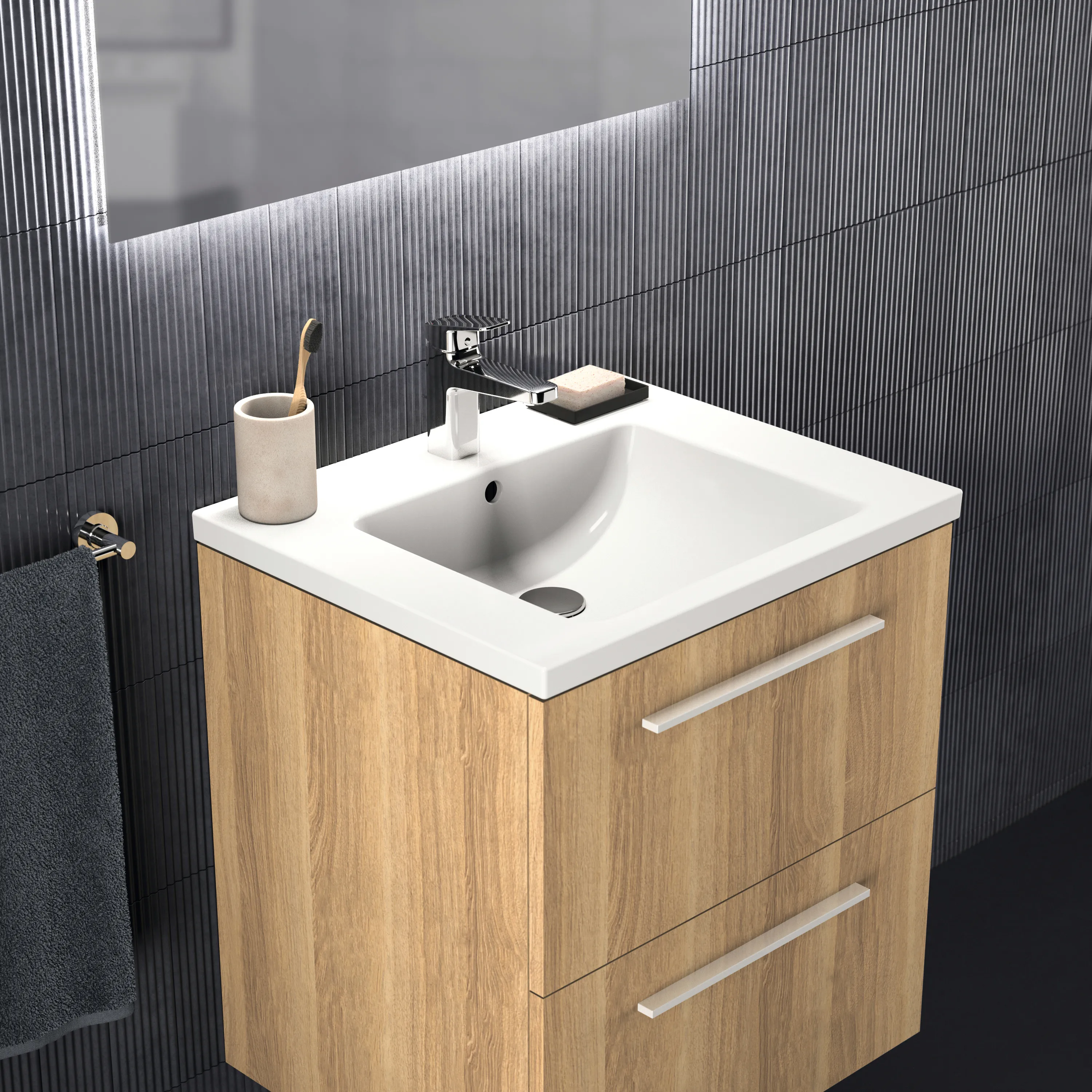 Ideal Standard Waschtischunterschrank „i.lifeB“ 60 × 63 × 50,5 cm Eiche Natur Ideal Standard Waschtischunterschrank „i.lifeB“ 60 × 63 × 50,5 cm Eiche Natur