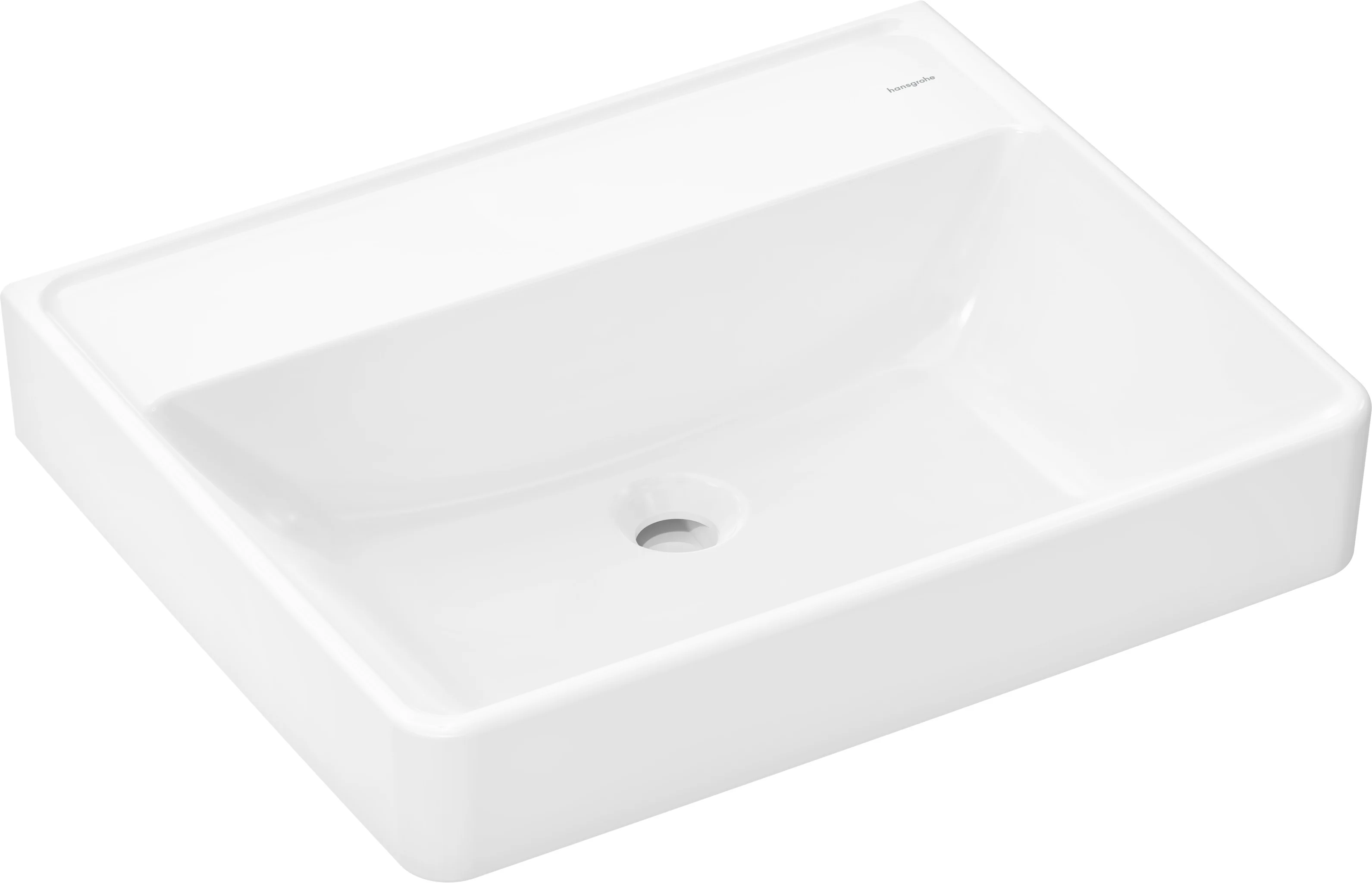 Hansgrohe Xanuia Q Waschtisch, Keramik, 600x480x105 mm, glänzend, wandhängend, ohne Hahnloch und Überlauf