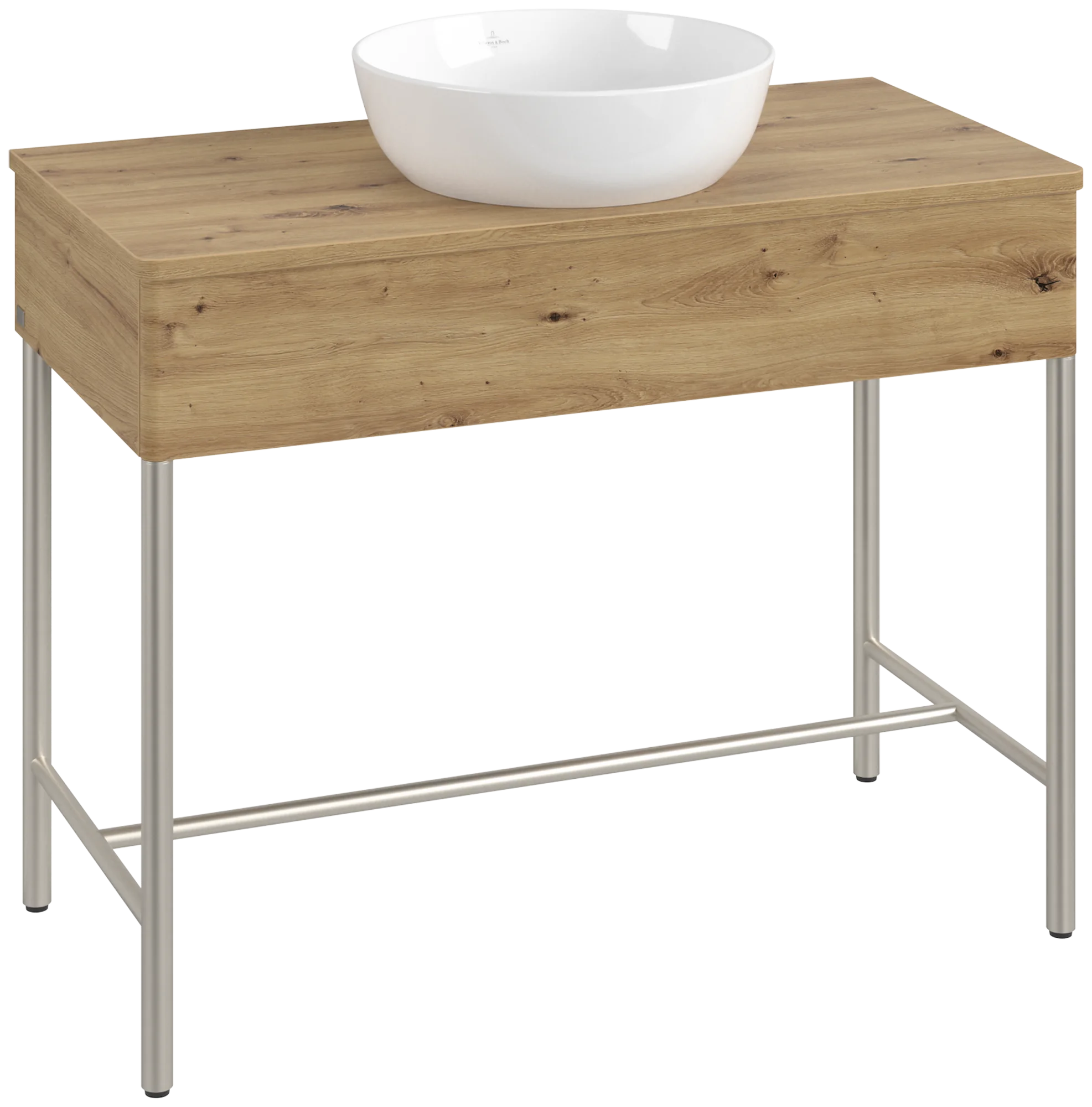 Villeroy & Boch Waschbeckenunterschrank Artis L61010, Eckig Oak Natural Touch, 1000x782x500mm, mit Beleuchtung und Push-to-open Funktion