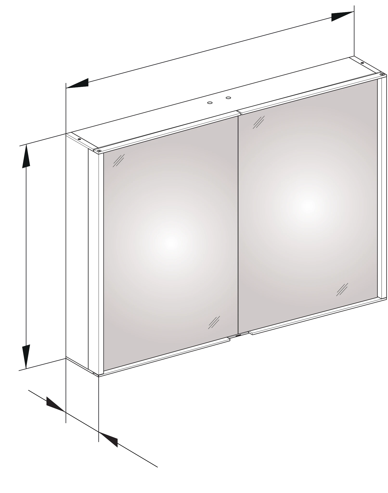 KEUCO Royal Match Spiegelschrank 1000x700x160mm silber-eloxiert