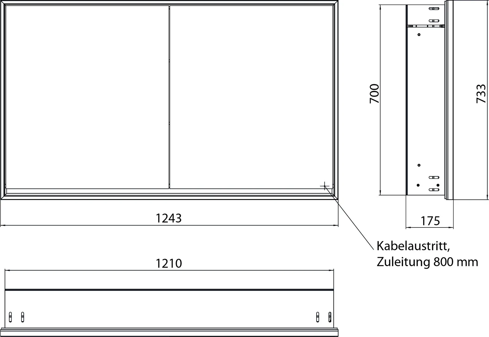 emco Spiegelschrank „loft“ 124,3 × 73,3 × 17,5 cm