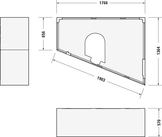 Duravit Badewanne „Paiova“ sonderform 180 × 140 cm, rechts