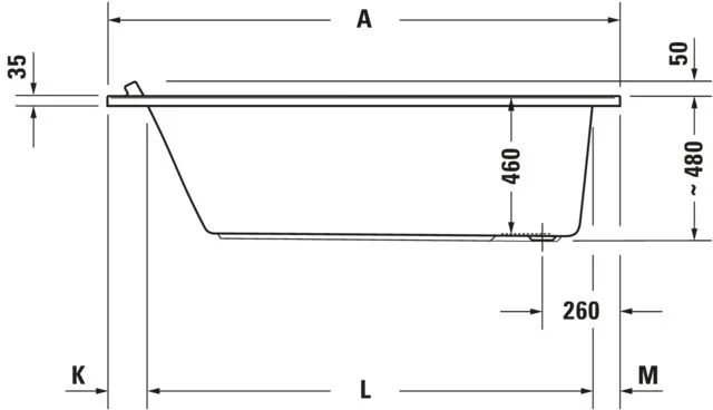 Duravit Whirlwanne „Starck“ rechteck 1600 × 700 mm, Fußablauf mit Combi-System E, in Weiß Duravit Whirlwanne „Starck“ rechteck 1600 × 700 mm, Fußablauf mit Combi-System E, in Weiß