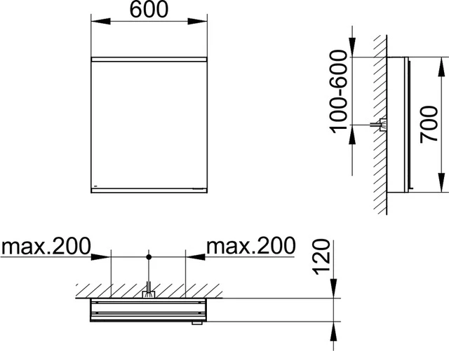 KEUCO Wandvorbau Seitenschrank 1-türig „Royal Modular 2.0“ in Silber (eloxiert), Anschlag links, links, Aufputz, Anschlag links, ohne Beleuchtung 600 × 700 × 120 mm KEUCO Wandvorbau Seitenschrank 1-türig „Royal Modular 2.0“ in Silber (eloxiert), Anschlag links, links, Aufputz, Anschlag links, ohne Beleuchtung 600 × 700 × 120 mm