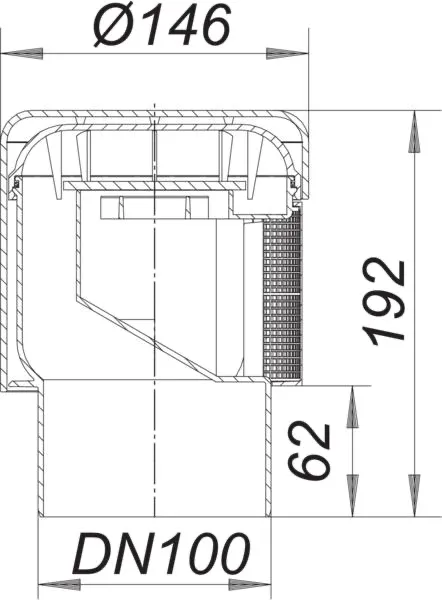 Rohrbelüfter 900, DN 100 Rohrbelüfter 900, DN 100