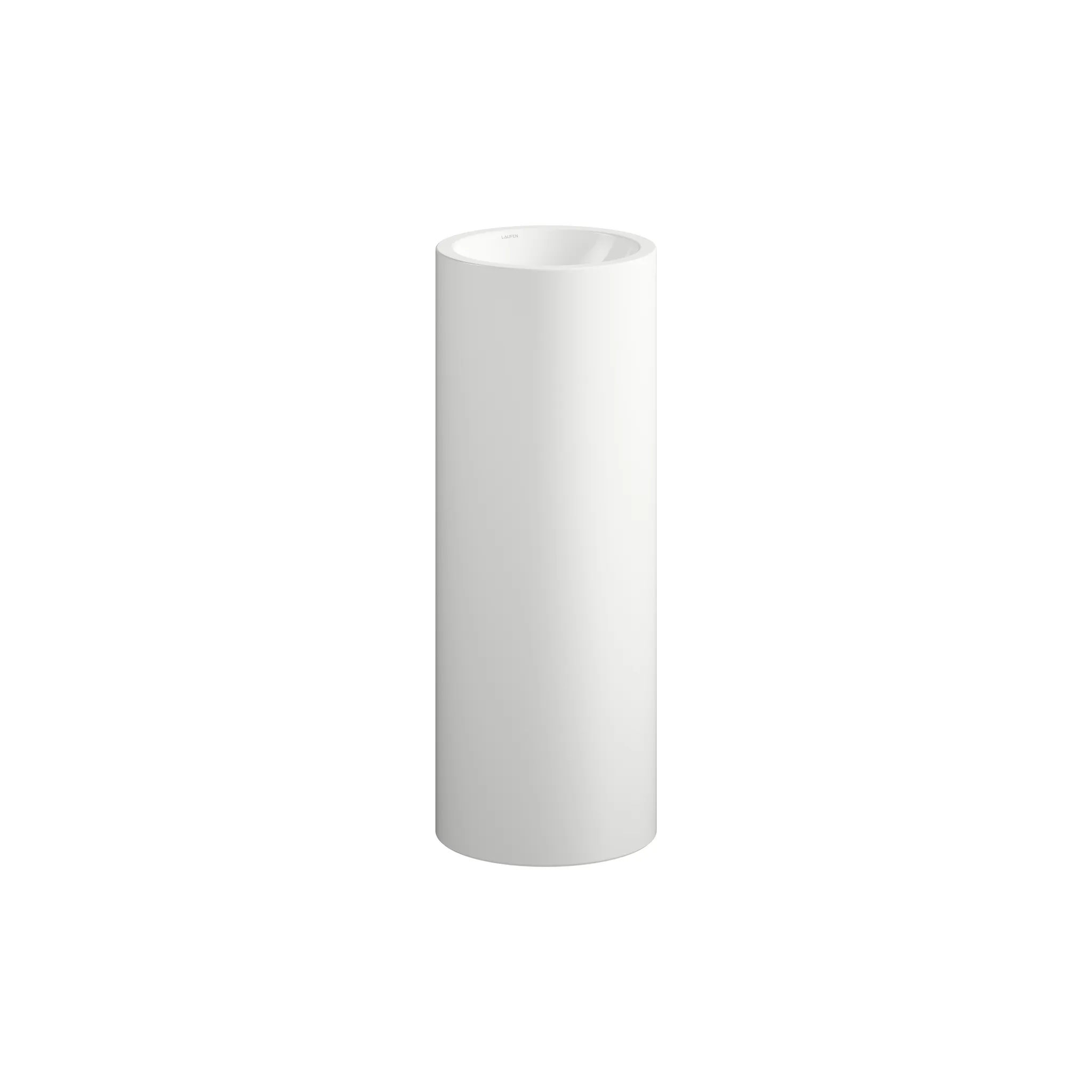 Laufen Waschtisch FORM bodenstehend rund ohne Armaturenloch ohne Überlauf mit Wandanbindung 329 x 367 x 900 mm in weiß