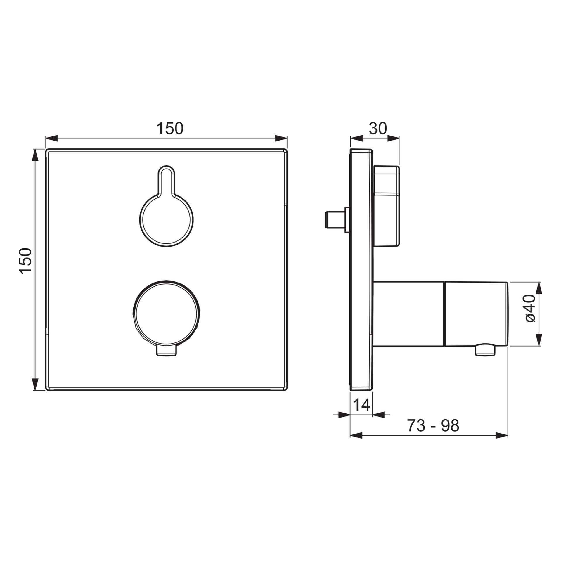 HansaVAROX Duscharmatur Wandmontage, Thermostat, Chrom HansaVAROX Duscharmatur Wandmontage, Thermostat, Chrom