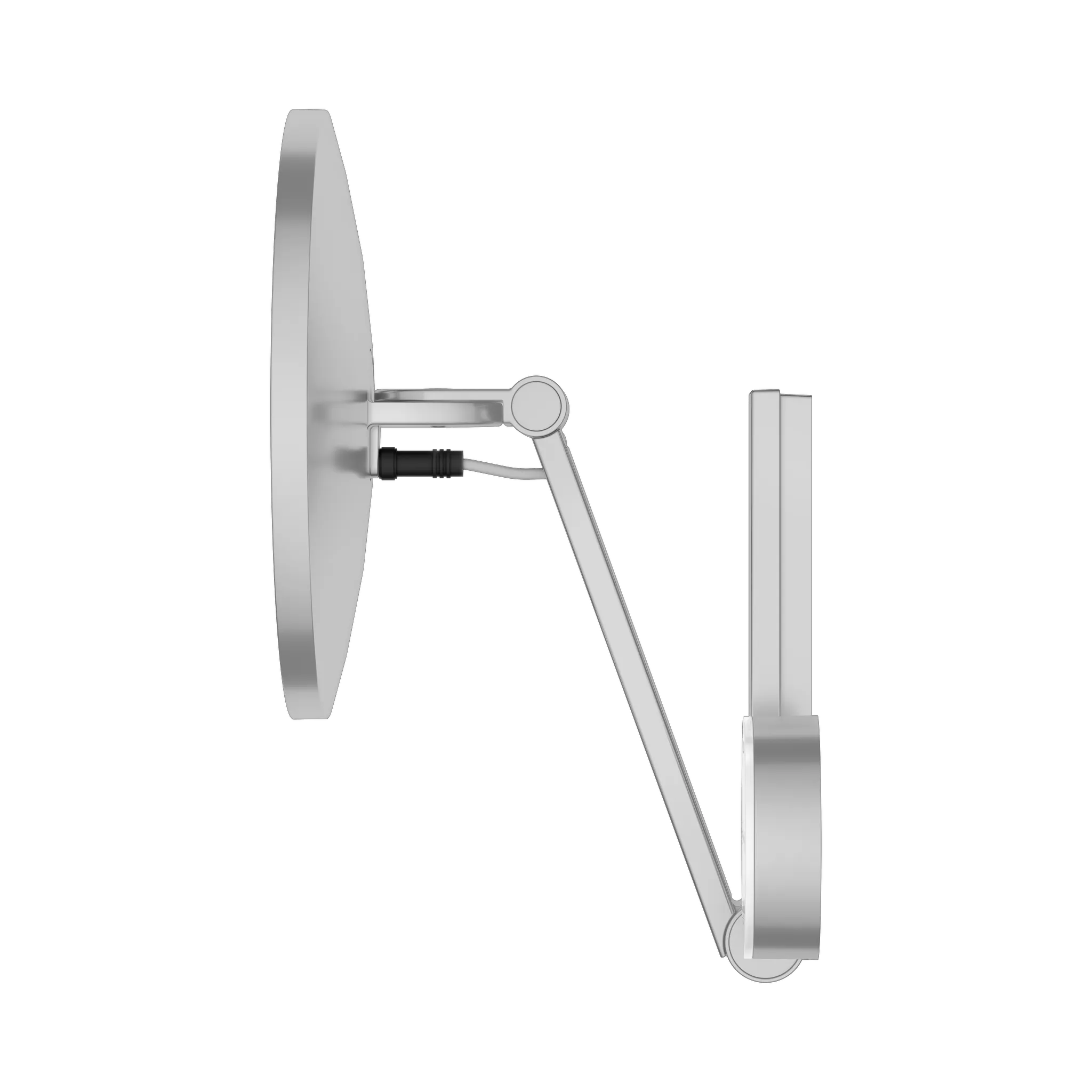KEUCO Kosmetikspiegel mit Unterputz-Kabelführung „iLook_move“ Rund, mit Beleuchtung in Aluminium-finish, ⌀ 212 mm
