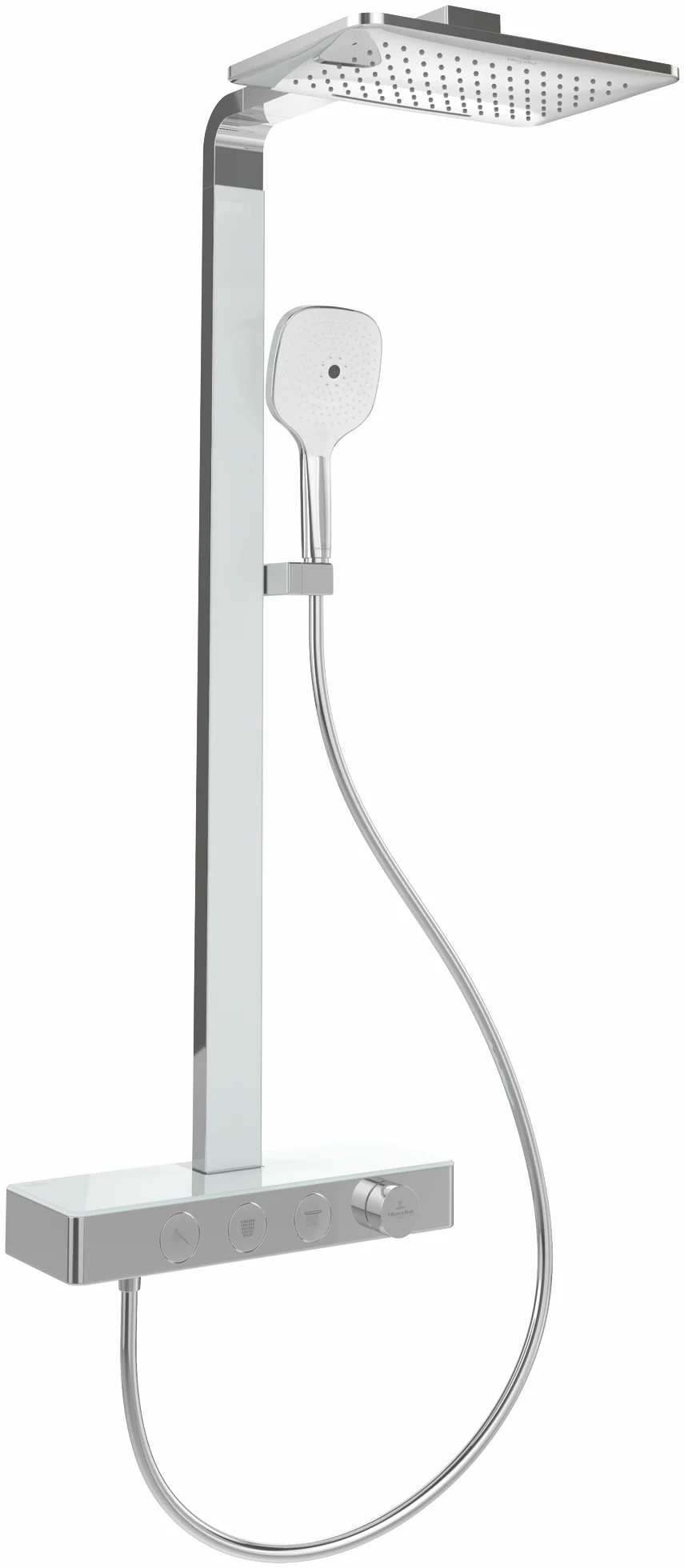 Villeroy & Boch Infinity Showers Duschsystem mit drei Funktionen, Eckig, Wandmontage, 413x1108x561mm, Chrom Villeroy & Boch Infinity Showers Duschsystem mit drei Funktionen, Eckig, Wandmontage, 413x1108x561mm, Chrom