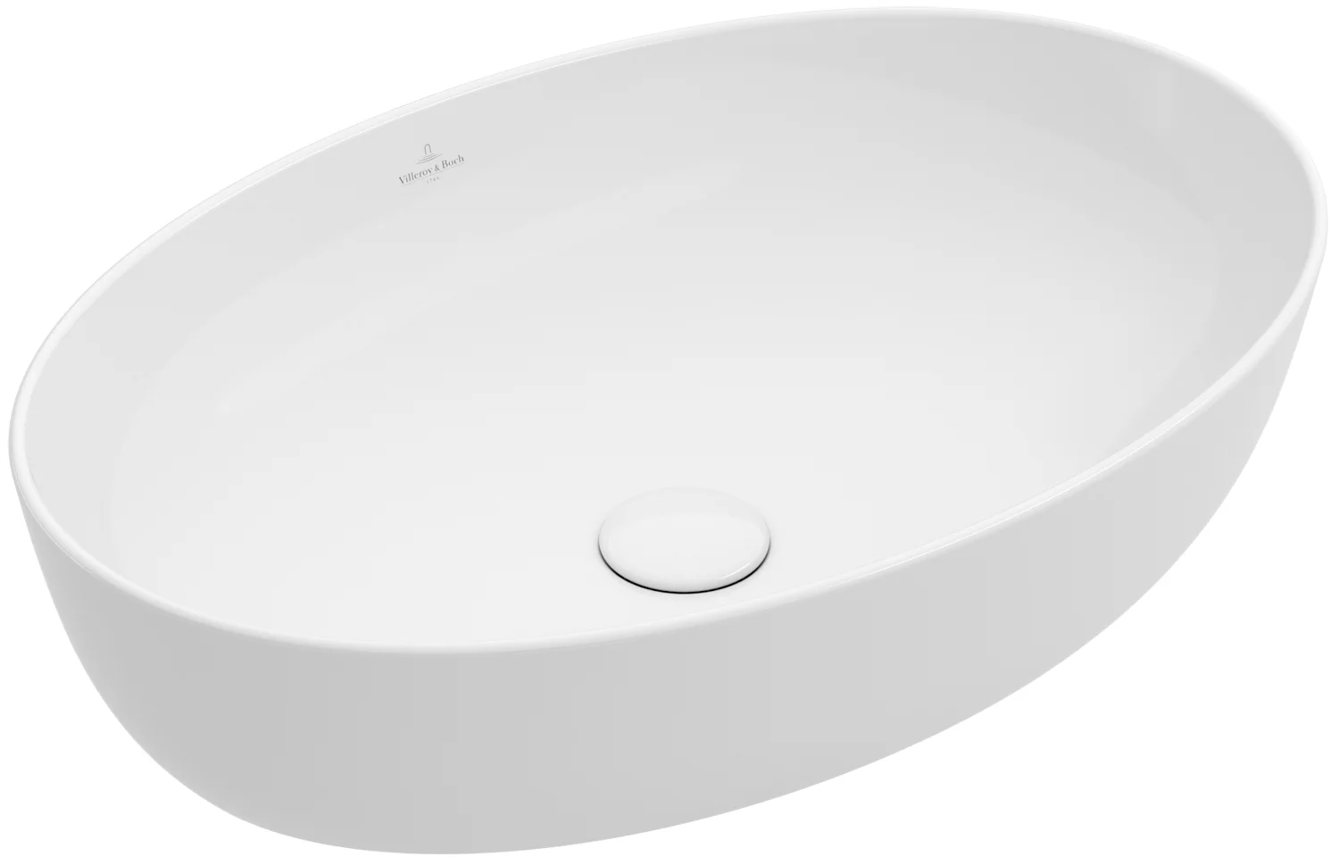 Villeroy & Boch Artis Aufsatzwaschbecken TitanCeram Oval 610x410mm Weiß Alpin
