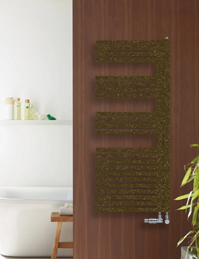 Zehnder Design-HK Forma Asym, links LFAL-150-050 - Badheizkörper in Bronze