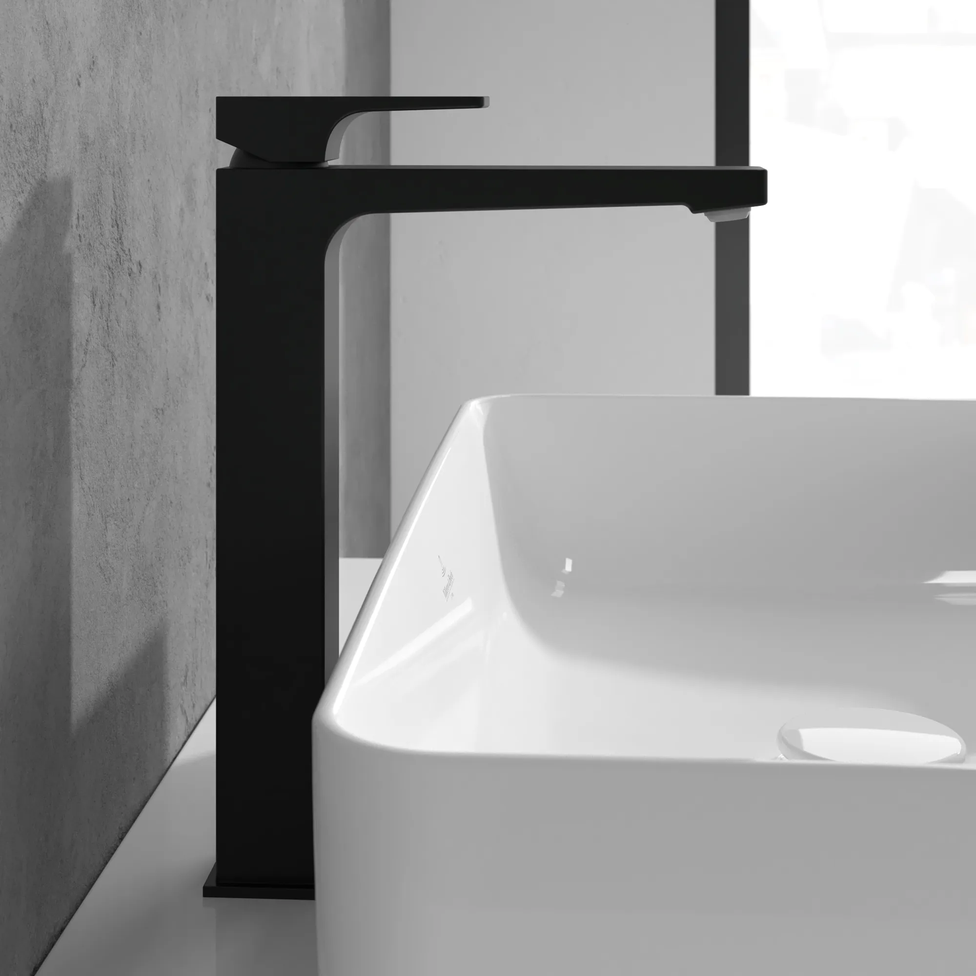 Einhand-Waschtischarmatur „Architectura Square“ 21,1 cm Ausladung 176 mm in Matt Black Einhand-Waschtischarmatur „Architectura Square“ 21,1 cm Ausladung 176 mm in Matt Black