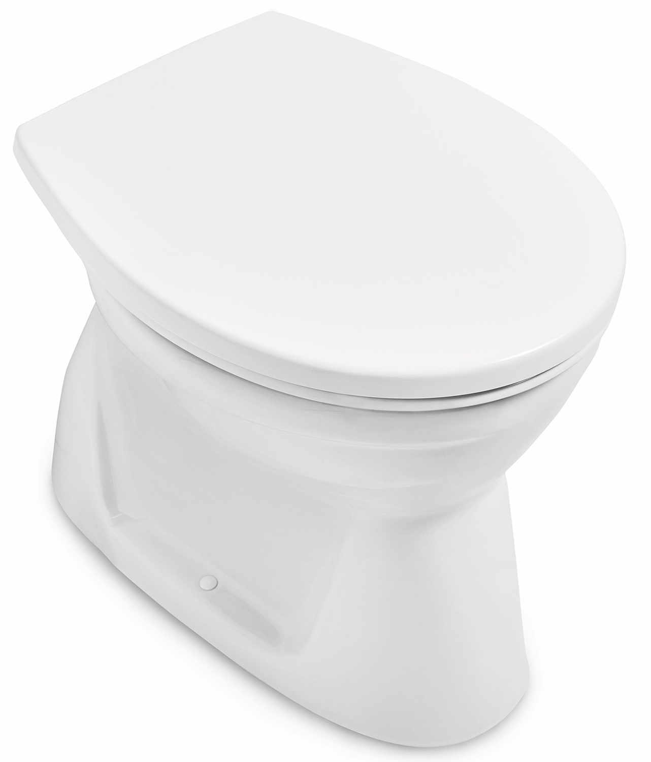 Flachspül-WC spülrandlos O.novo 7619R1, 360 x 525 x 395 mm, Oval, bodenstehend, Abgang senkrecht, Weiß Alpin