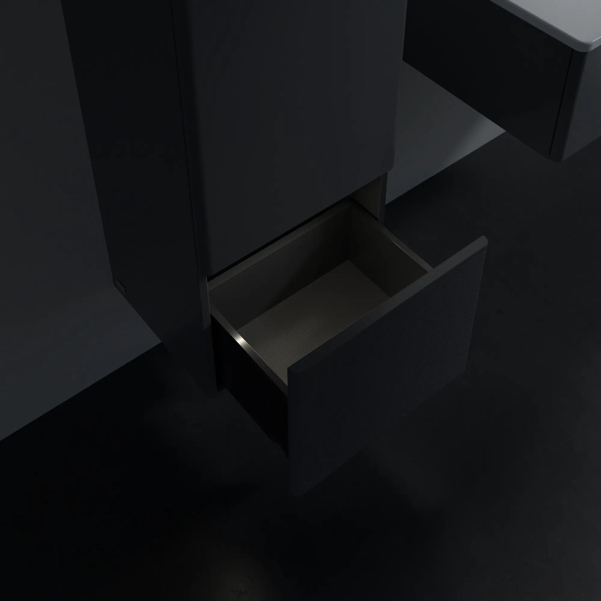 Villeroy & Boch Antao Mittelschrank, Anthracite Matt Lacquer, 414 x 356 mm, Höhe 1039 mm, mit Beleuchtung und SoftClosing Villeroy & Boch Antao Mittelschrank, Anthracite Matt Lacquer, 414 x 356 mm, Höhe 1039 mm, mit Beleuchtung und SoftClosing