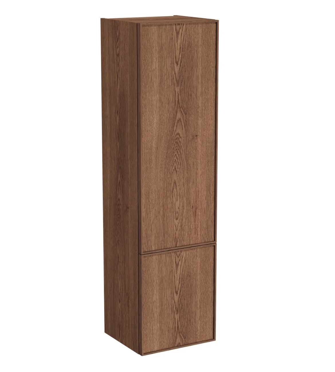 New Metropole Edge Hochschrank mit 2 Türen mit Türanschlag links 40 x 37 x 150 cm (BxTxH) Echtholzfurnier Walnuss