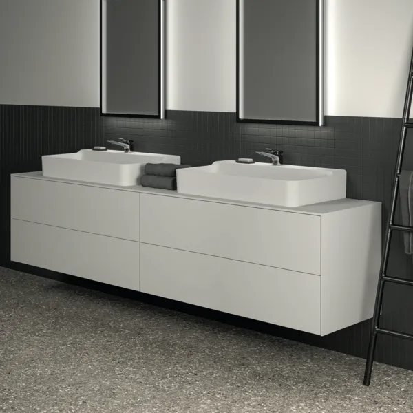Ideal Standard Waschtischunterschrank „Conca“ 238,7 × 55 × 50,5 cm Weiß matt lackiert Ideal Standard Waschtischunterschrank „Conca“ 238,7 × 55 × 50,5 cm Weiß matt lackiert