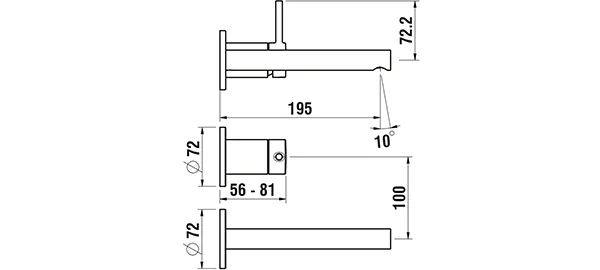 2-Griff-Wannenthermostat, Unterputz, TWINTHERM zu Simibox Standard und Simibox Light, 2 Mischwasserabgänge Sicherheitstaste (38°C) 2-Wege-Mengenregulierung Thermostatische Patrone Temperaturgriff komplett Mengengriff komplett PVD Blassgold matt