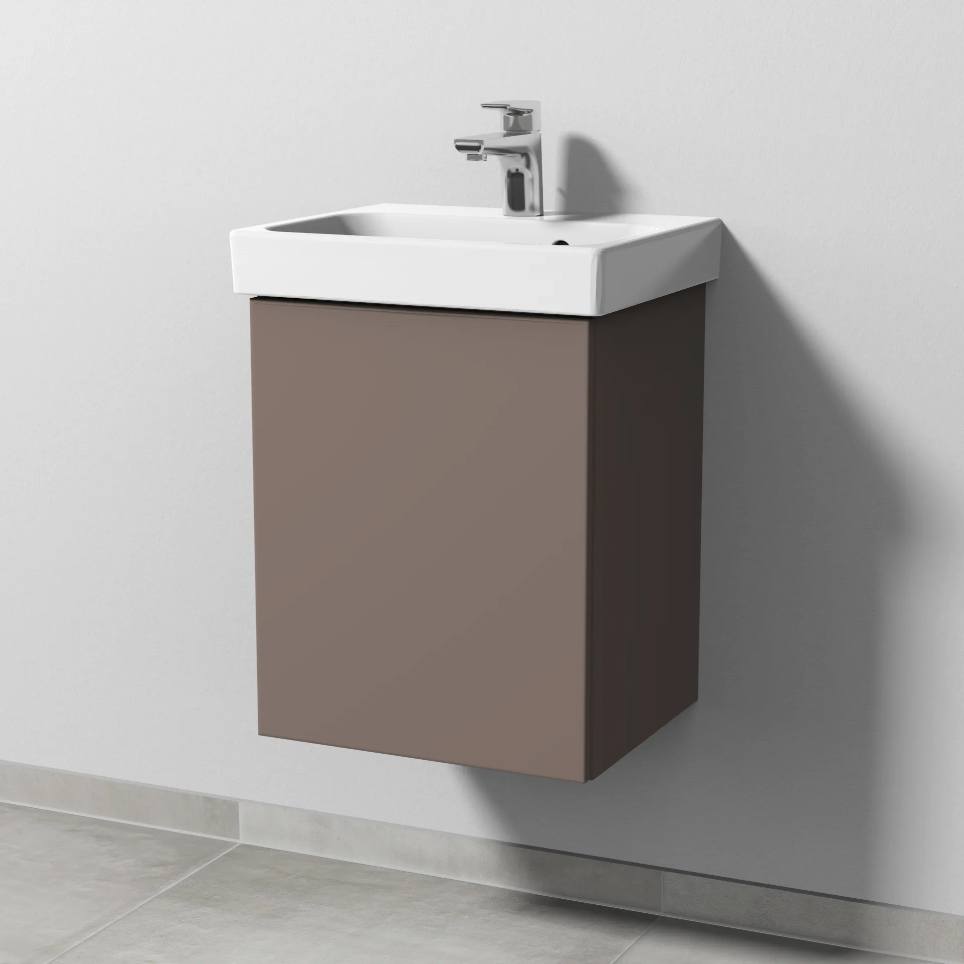 Sanipa Waschtischunterschrank „3way“ 410 × 517 × 353 mm in Taupe (matt), Anschlag links