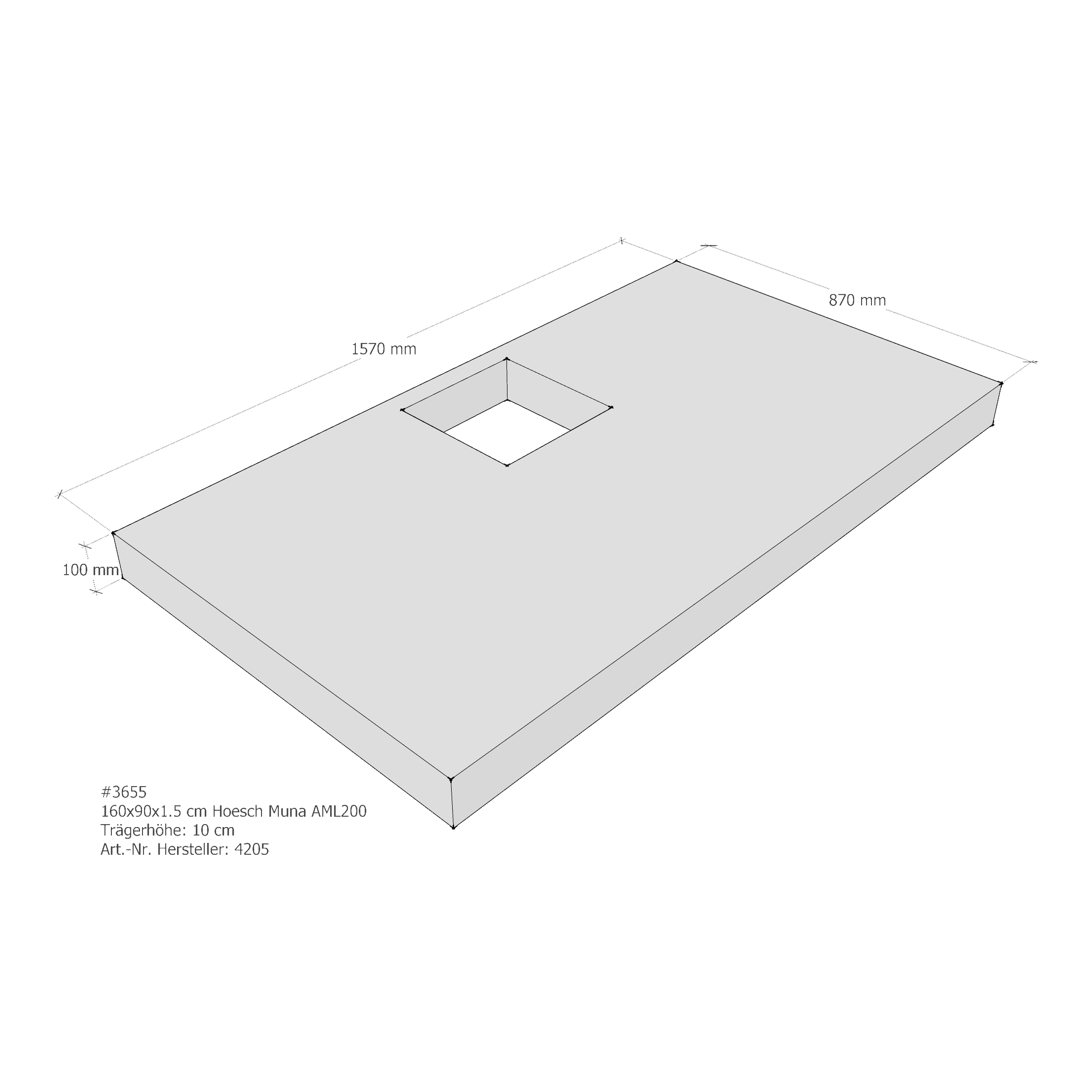 Duschwannenträger für Hoesch Muna 160 × 90 × 1,5 cm Breite: 90 cm / Länge: 160 cm Duschwannenträger für Hoesch Muna 160 × 90 × 1,5 cm Breite: 90 cm / Länge: 160 cm