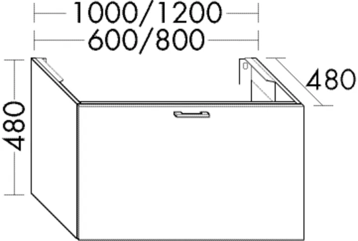 Waschtischunterschrank Sys30 von burgbad – 1 Auszug, 480 mm tief, inkl. Metallkonsolen und cleanFlow, 600x480x480 mm Waschtischunterschrank Sys30 von burgbad – 1 Auszug, 480 mm tief, inkl. Metallkonsolen und cleanFlow, 600x480x480 mm
