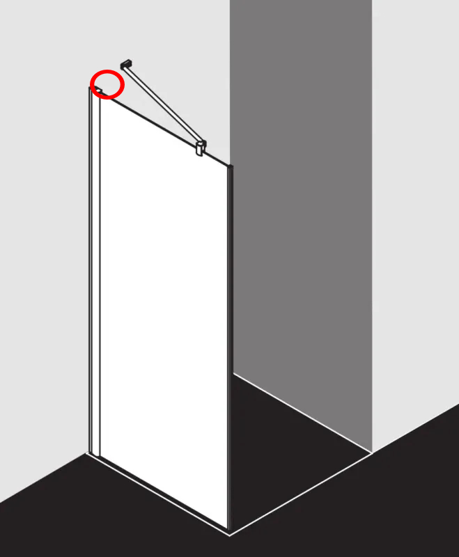 Kermi Seitenwand für Ecke „PEGA“, BV: 865 - 890 mm GAK: 850 - 875 mm WE: 875 - 900 mm PETWO09020VAK - B-Ware, Sonderpreis