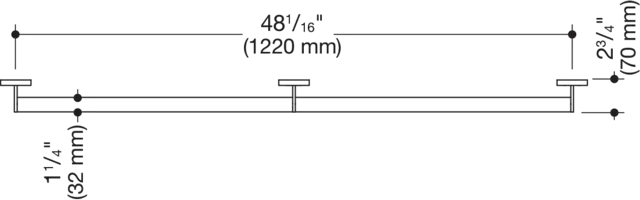 HaltegriffEdelstahl, PVD, Achsmaß 1220 mm, Tiefe 70 mm, Stangendurchmesser 32 mm, in Farbe CK (messing glänzend) HaltegriffEdelstahl, PVD, Achsmaß 1220 mm, Tiefe 70 mm, Stangendurchmesser 32 mm, in Farbe CK (messing glänzend)