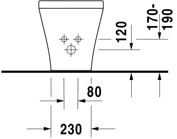 Duravit Stand-Bidet back to wall „DuraStyle“, Befestigung sichtbar 37 × 57,5 × 40 cm