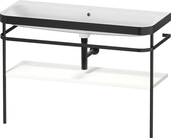 Duravit Waschtischunterschrank mit Metallkonsole „Happy D.2 Plus“ 117,5 × 85 × 49 cm in Weiß Seidenmatt Duravit Waschtischunterschrank mit Metallkonsole „Happy D.2 Plus“ 117,5 × 85 × 49 cm in Weiß Seidenmatt
