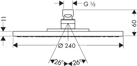 Tellerkopfbrause Axor 240 mm chrom mit Air-Injection