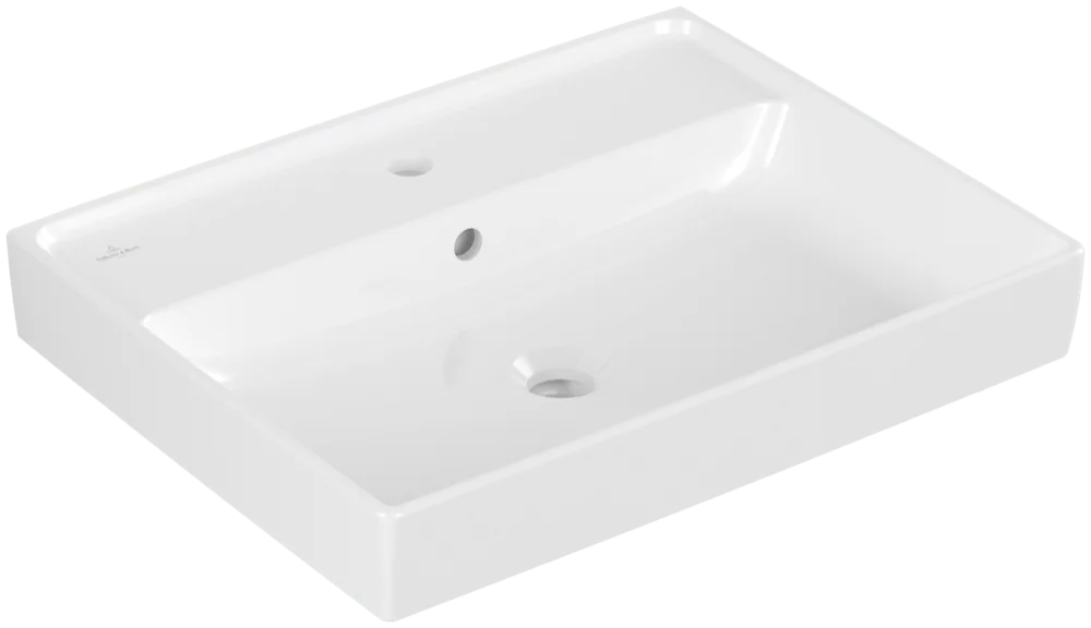 Villeroy & Boch Collaro Waschbecken, 600x470x160 mm, weiß Alpin, TitanCeram, mit Überlauf, Wandmontage