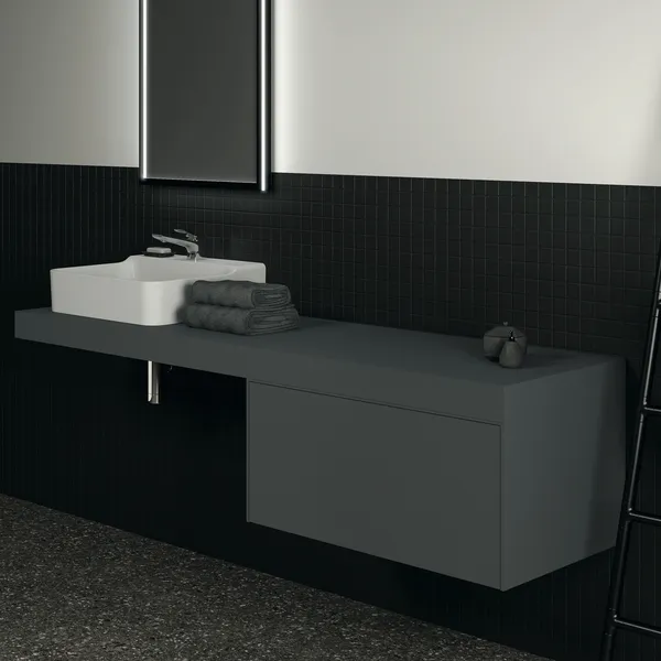 Ideal Standard Waschtischunterschrank „Conca“ 80 × 36 × 50,5 cm Anthrazit matt lackiert Ideal Standard Waschtischunterschrank „Conca“ 80 × 36 × 50,5 cm Anthrazit matt lackiert