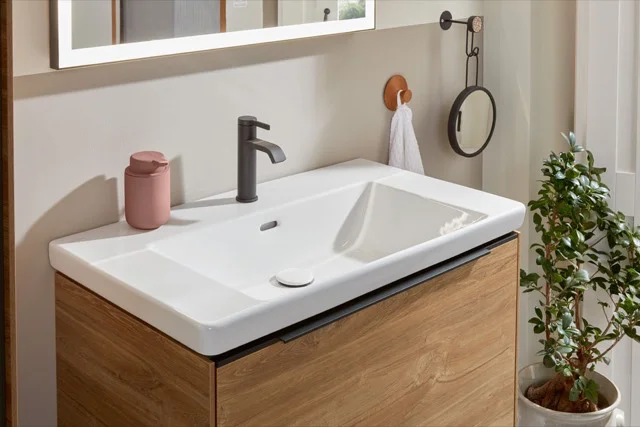Villeroy & Boch Schrankwaschtisch Subway 3.0, 800x470x165mm, glänzend weiß Alpin, mit Überlauf, TitanCeram, für 3-Loch-Armatur