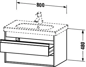 Duravit Waschtischunterschrank wandhängend „Ketho“ 80 × 48 × 45,5 cm in Weiß Hochglanz