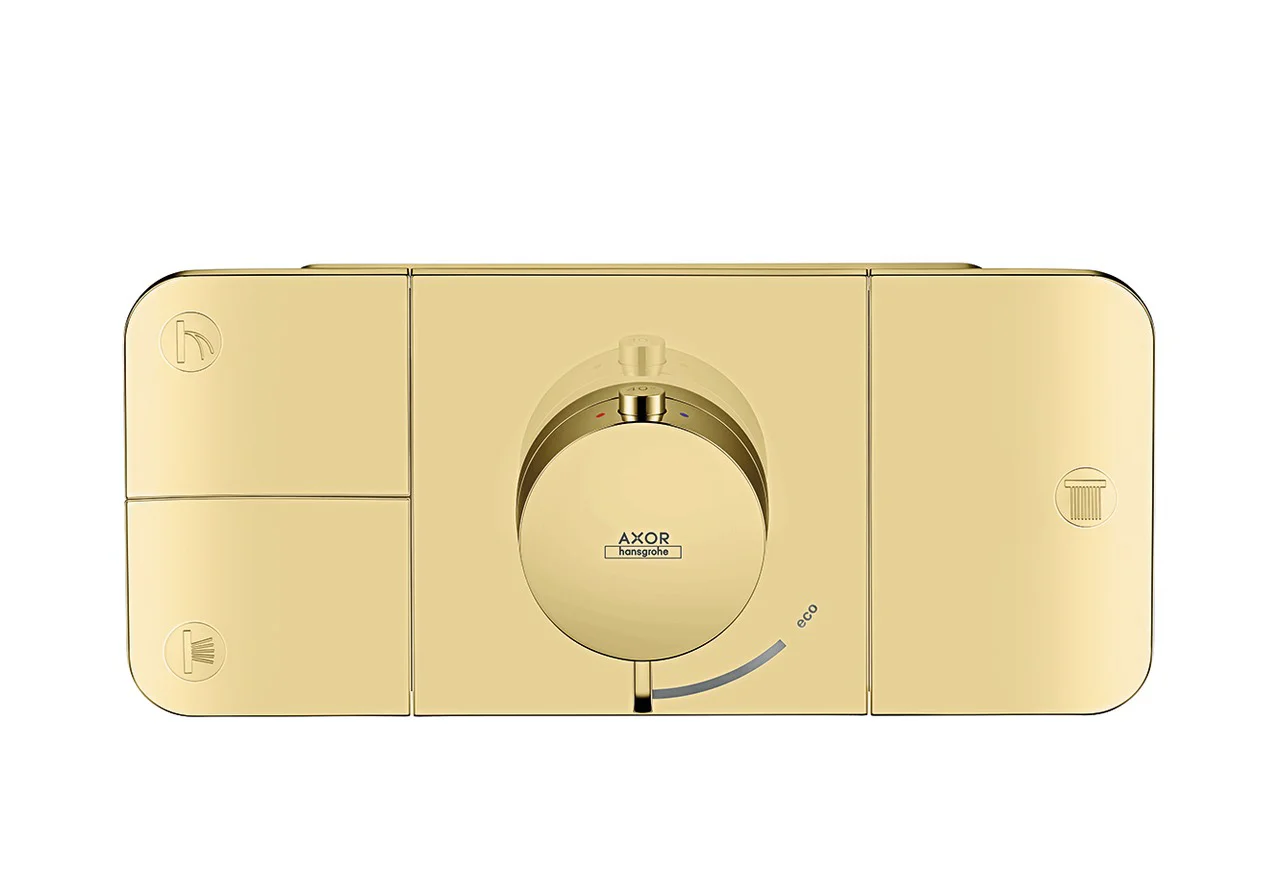 Hansgrohe AXOR One Thermostatmodul Unterputz, Chrom, 3 Verbraucher mit Eco-Funktion, max. Durchflussmenge 30 l/min bei 3 bar, inkl. Handbrause, Raindance und Seitenbrause