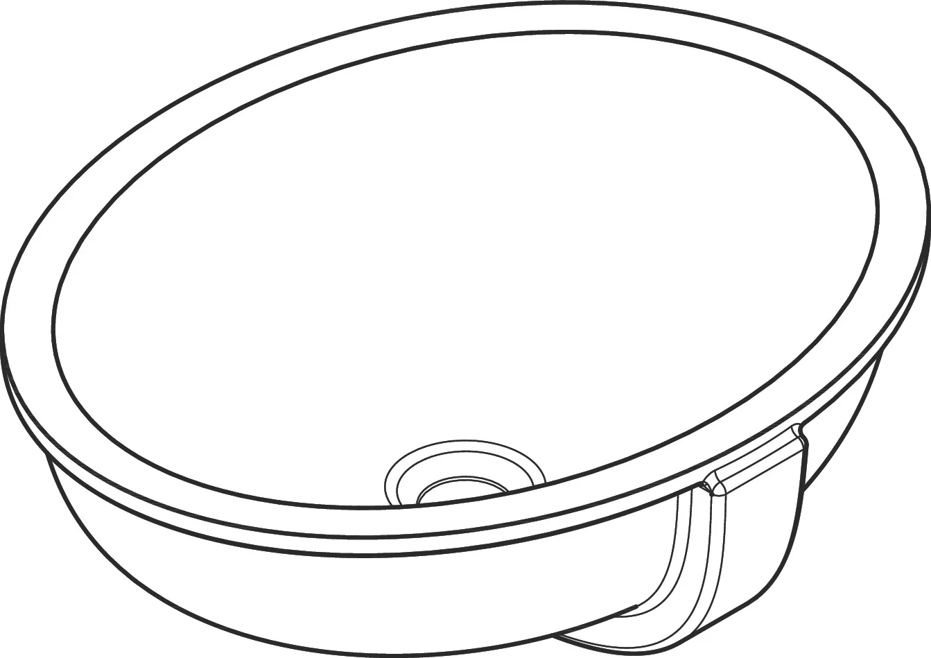Hansgrohe Xuniva D Unterbauwaschtisch, Keramik, weiß, 450x350x130 mm, glänzend, ohne Hahnloch, mit Überlauf, CL25