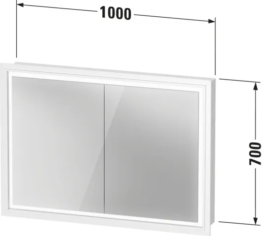 Duravit Spiegelschrank Version: Sensor „L-Cube“ 100 × 70 × 15,5 cm Duravit Spiegelschrank Version: Sensor „L-Cube“ 100 × 70 × 15,5 cm