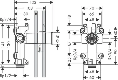 Hansgrohe AXOR ShowerSolutions Grundkörper für Brausemodul 120⁄120 Unterputz Hansgrohe AXOR ShowerSolutions Grundkörper für Brausemodul 120⁄120 Unterputz