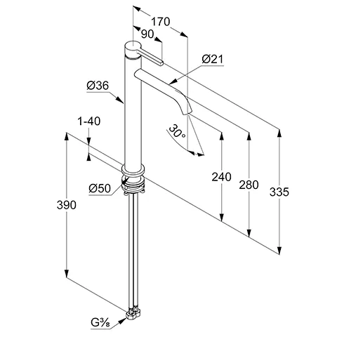 Kludi NOVA FONTE Pura Waschüssel-EHM ohne Ablaufgarnitur Brushed Bronze, DN 15, Einhandmischer, Standmontage, 1-Loch Montage Kludi NOVA FONTE Pura Waschüssel-EHM ohne Ablaufgarnitur Brushed Bronze, DN 15, Einhandmischer, Standmontage, 1-Loch Montage