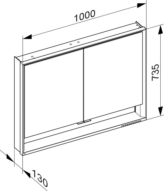 KEUCO Spiegelschrank „Royal Lumos“ 100 × 73,5 × 13 cm