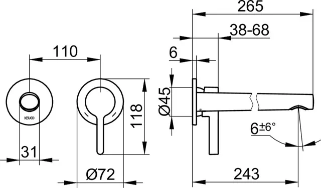 Edition 400 Einhebel-Waschtischmischer UP Ausladung 243 mm Rotgold gebürstet Edition 400 Einhebel-Waschtischmischer UP Ausladung 243 mm Rotgold gebürstet