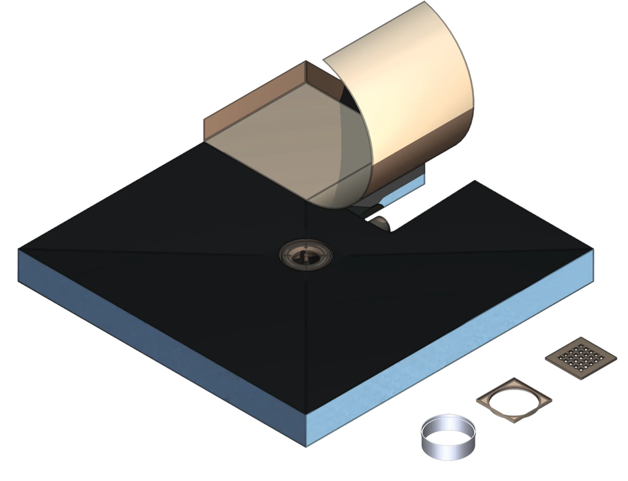 Duschelement Ablauf mittig „Point“ 90 × 90 cm Duschelement Ablauf mittig „Point“ 90 × 90 cm