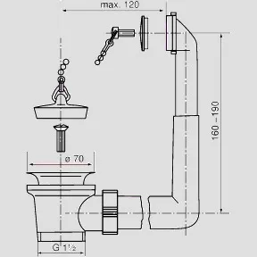 Sanit Ab- und Überlaufgarnitur für Wandausgussbecken G 1 1/2″ in Edelstahl (gebürstet) Sanit Ab- und Überlaufgarnitur für Wandausgussbecken G 1 1/2″ in Edelstahl (gebürstet)