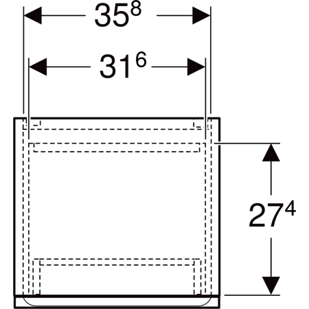 Geberit Hochschrank „Renova Plan“ Nussbaum hickory / Melamin Holzstruktur