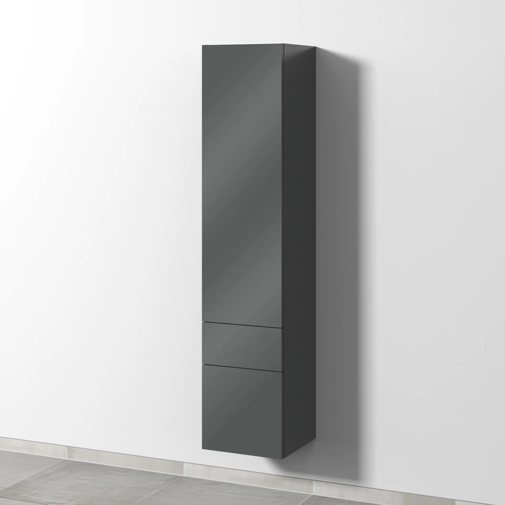 Sanipa Hochschrank „2morrow“ 350 × 1615 × 350 mm in Anthrazit (glanz)